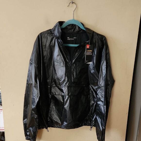 Black Windbreaker Jacket large water resistant NWT - Picture 1 of 4